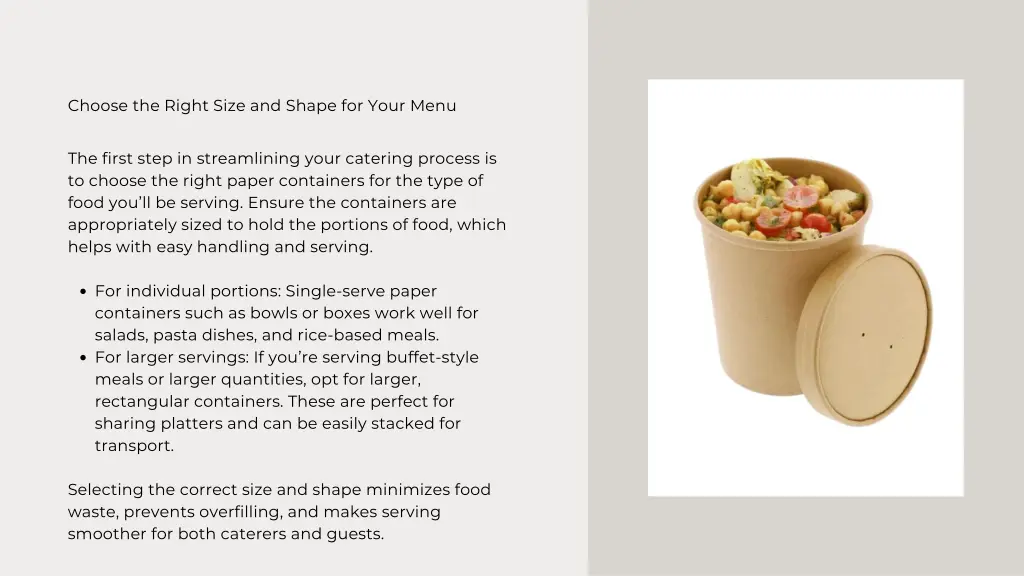 choose the right size and shape for your menu