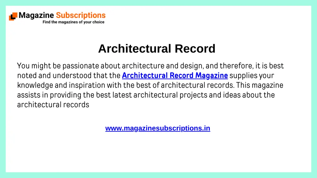 architectural record