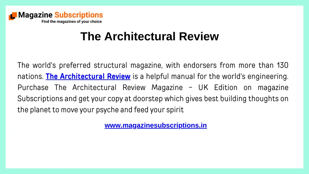 the architectural review