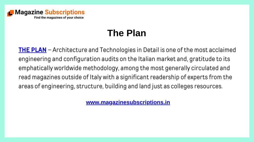 the plan
