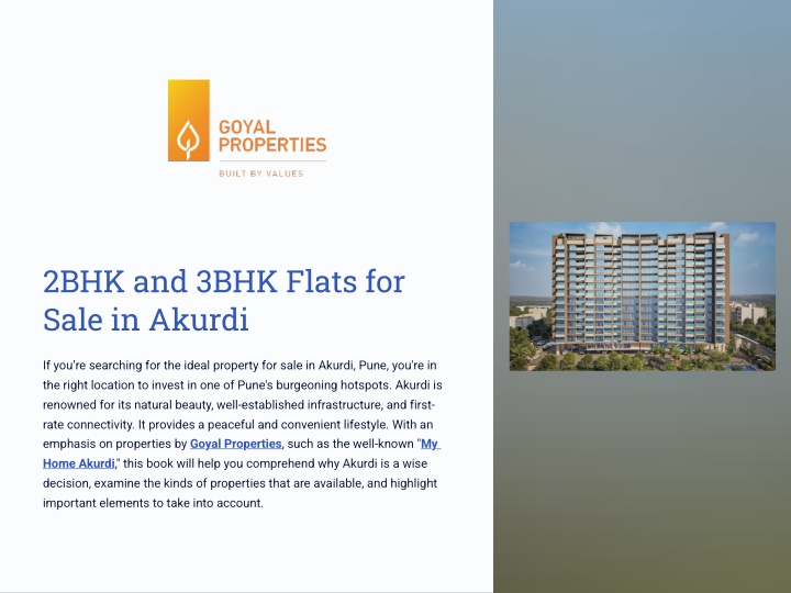 2bhk and 3bhk flats for sale in akurdi