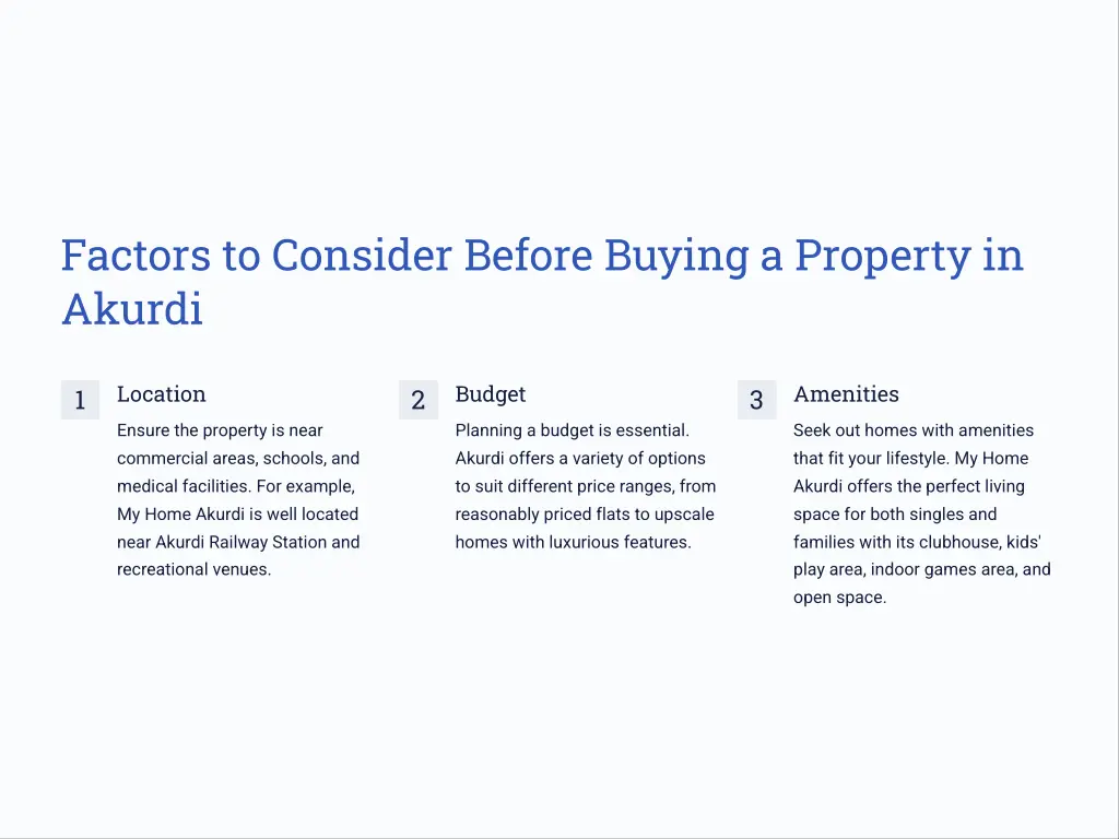 factors to consider before buying a property