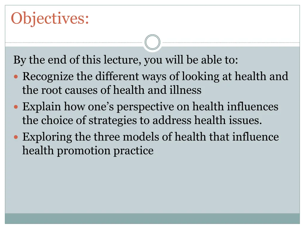 objectives