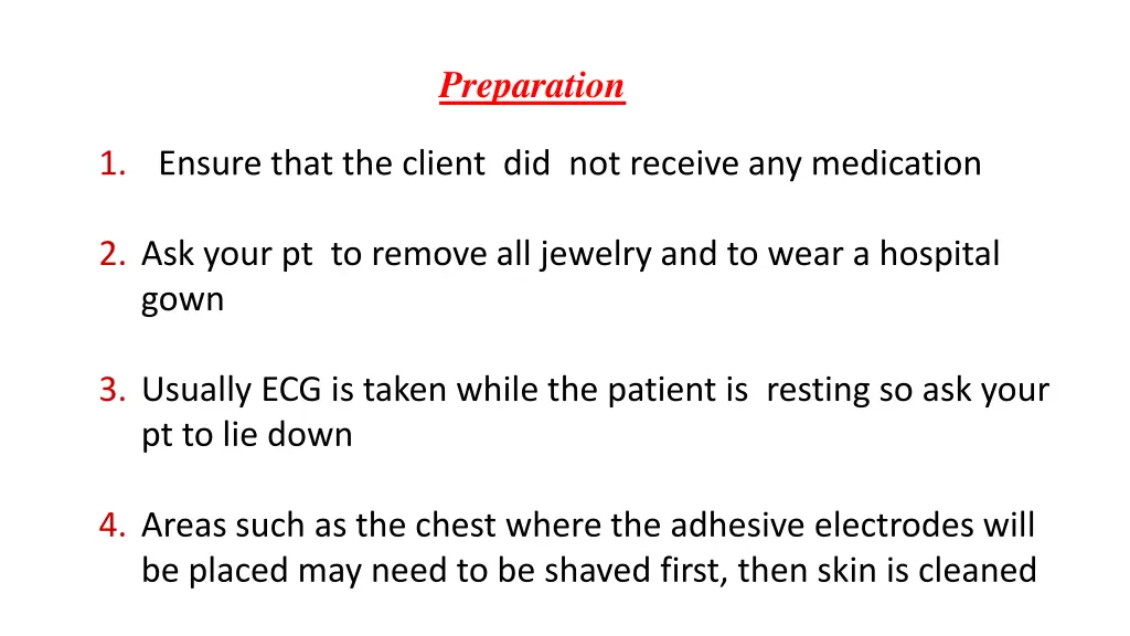preparation