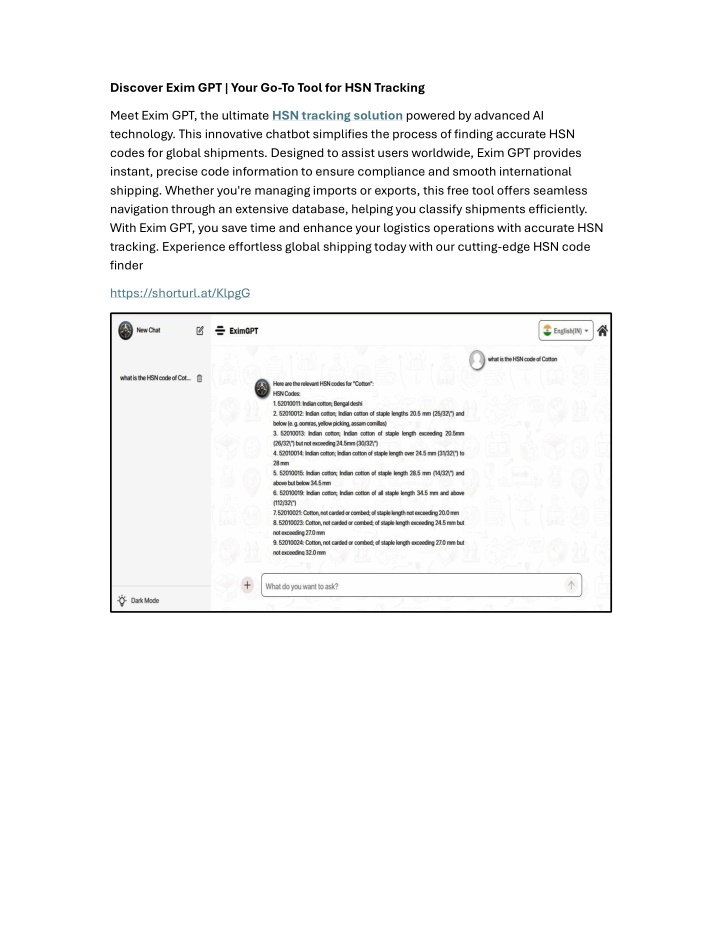 discover exim gpt your go to tool for hsn tracking