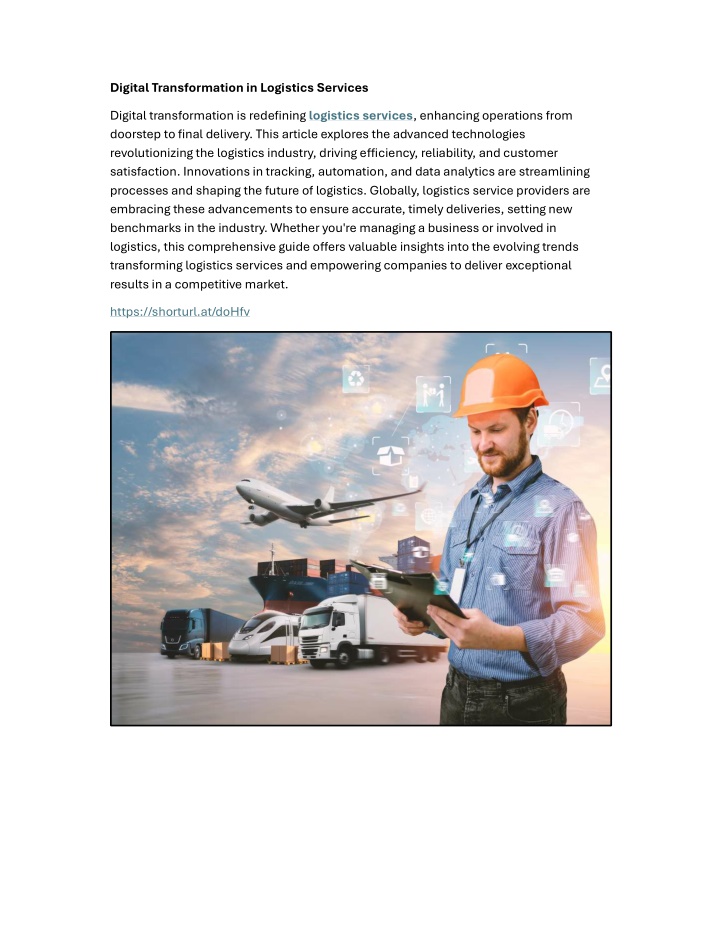 digital transformation in logistics services