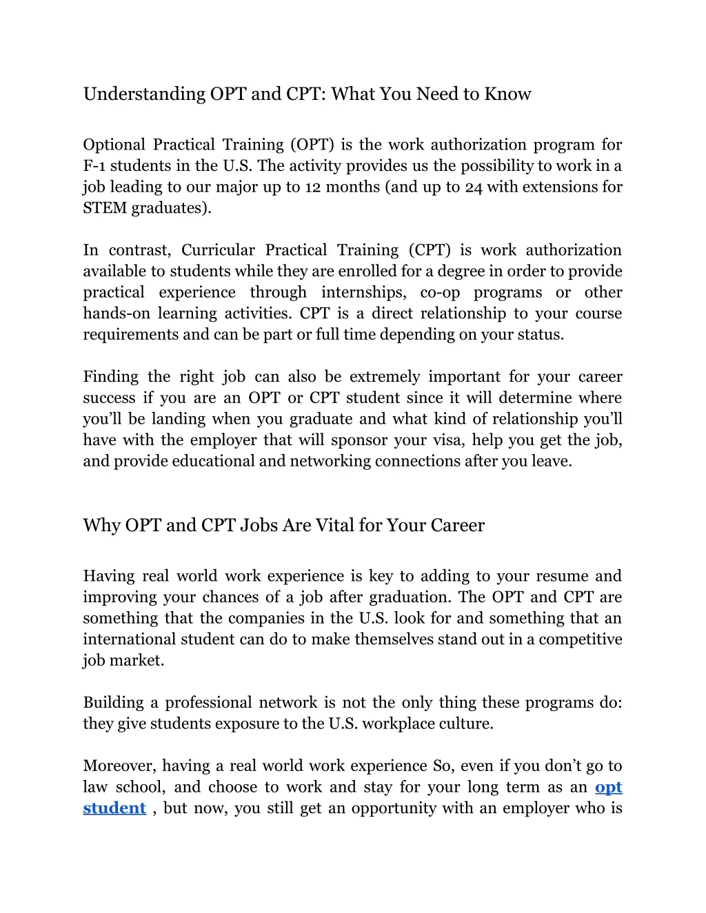 understanding opt and cpt what you need to know