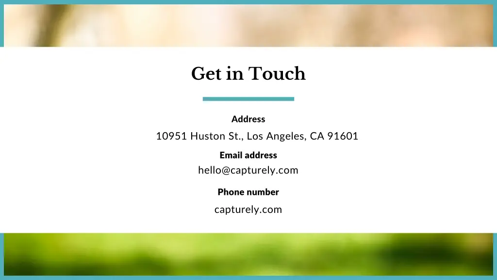 get in touch