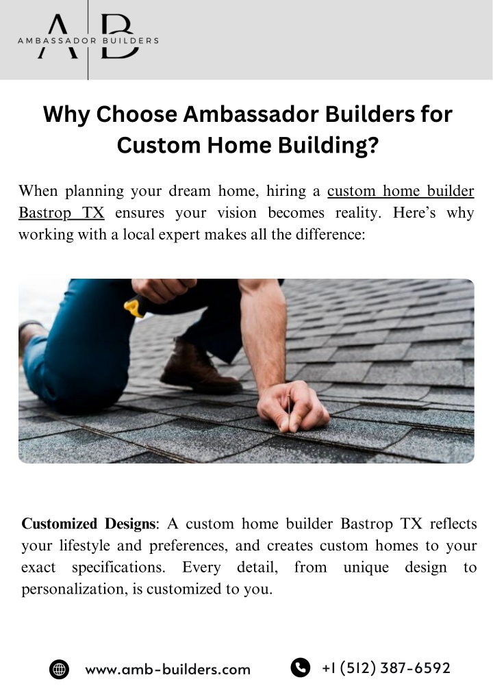 why choose ambassador builders for custom home