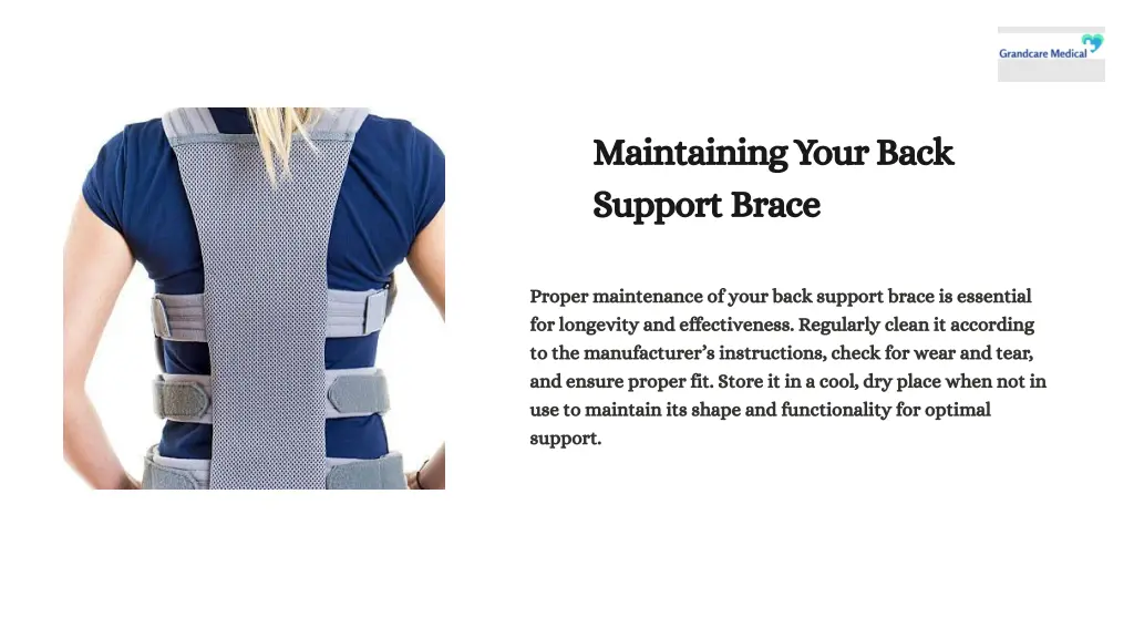 maintaining your back support brace
