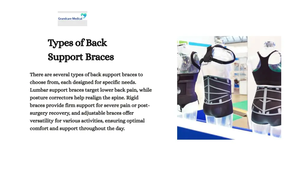 types of back support braces