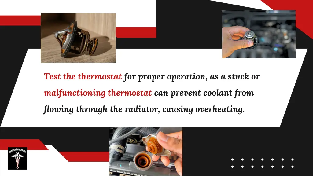 test the thermostat for proper operation