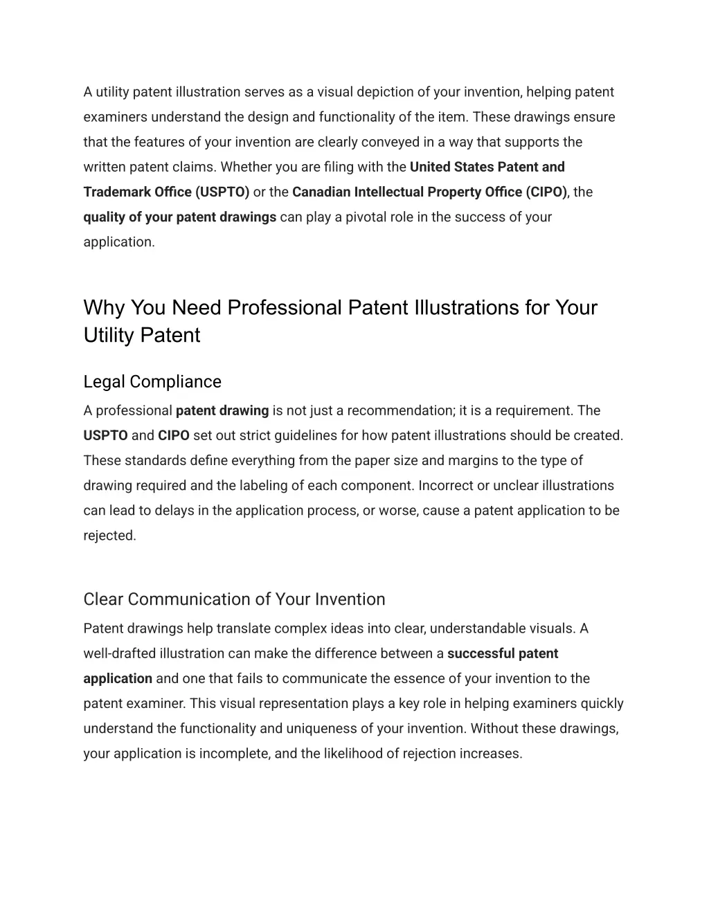 a utility patent illustration serves as a visual