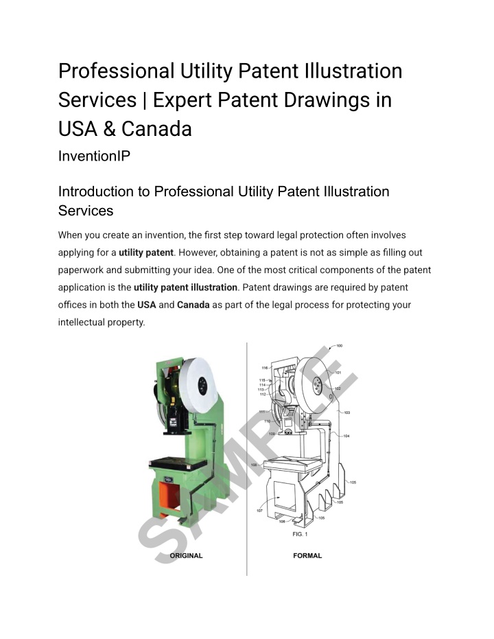 professional utility patent illustration services