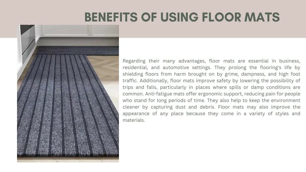 regarding their many advantages floor mats