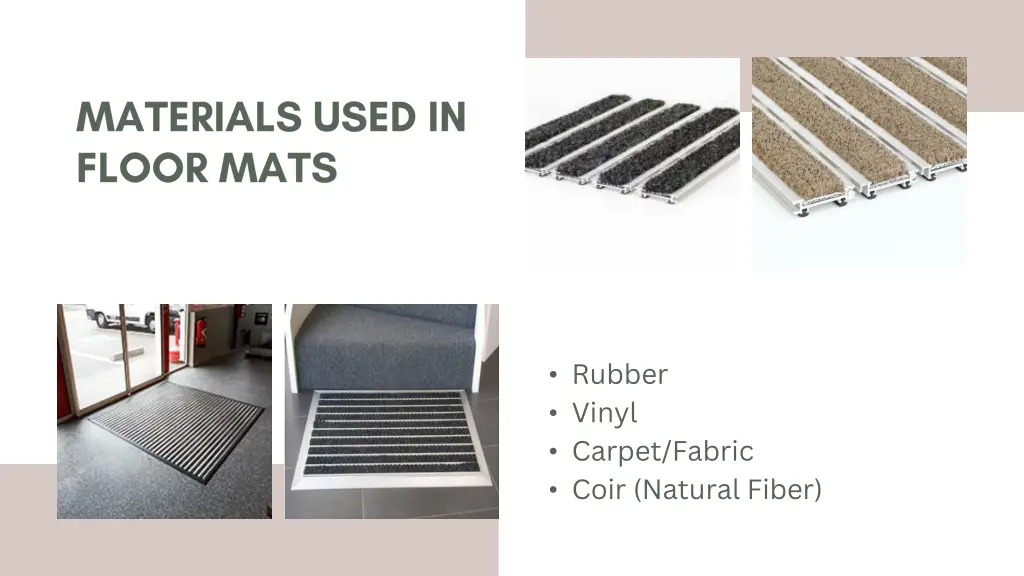 rubber vinyl carpet fabric coir natural fiber