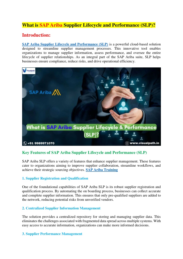 what is sap ariba supplier lifecycle