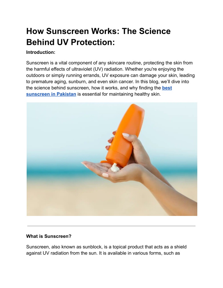 how sunscreen works the science behind