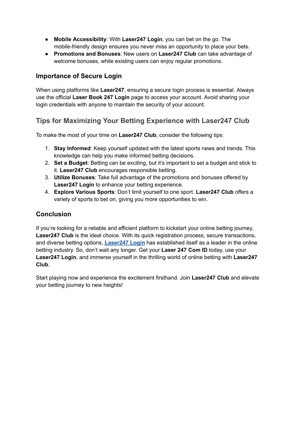 mobile accessibility with laser247 login