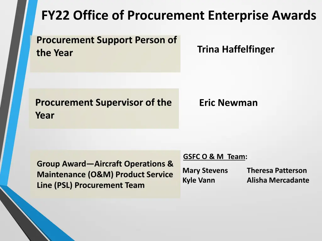 fy22 office of procurement enterprise awards