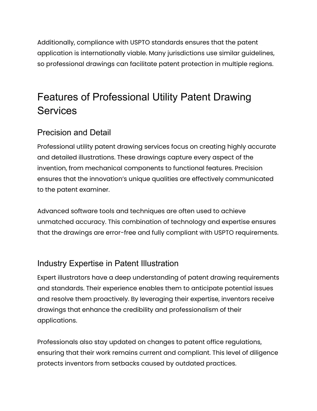 additionally compliance with uspto standards