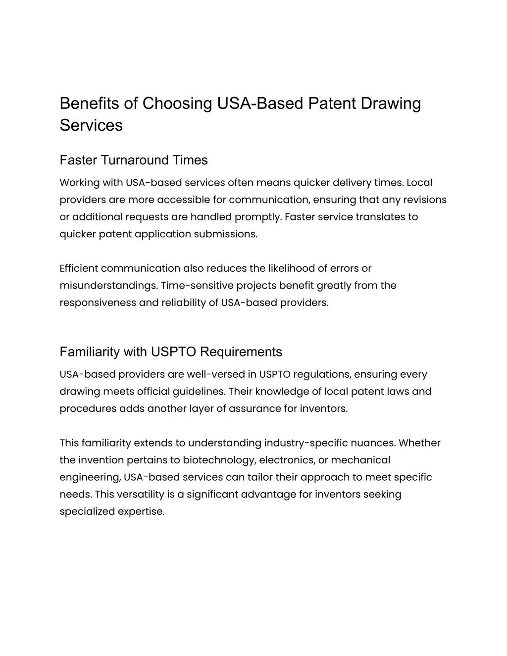 benefits of choosing usa based patent drawing