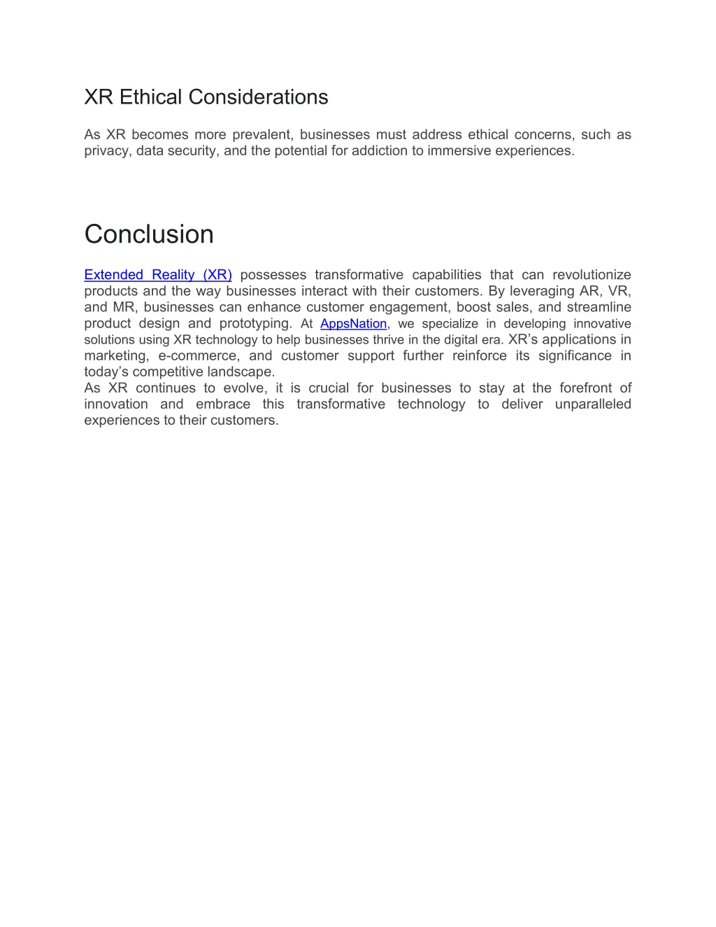 xr ethical considerations