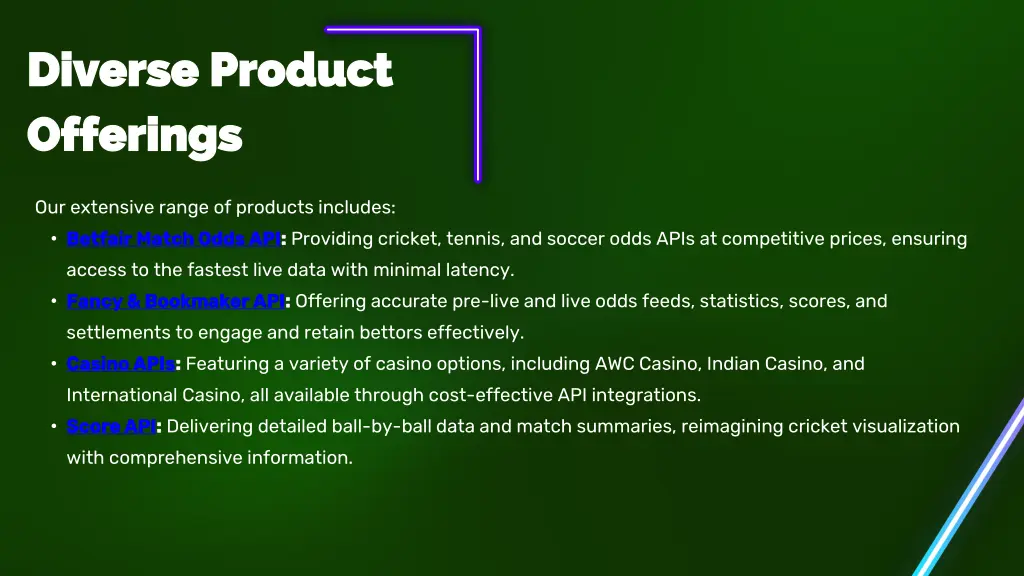 diverse product diverse product offerings
