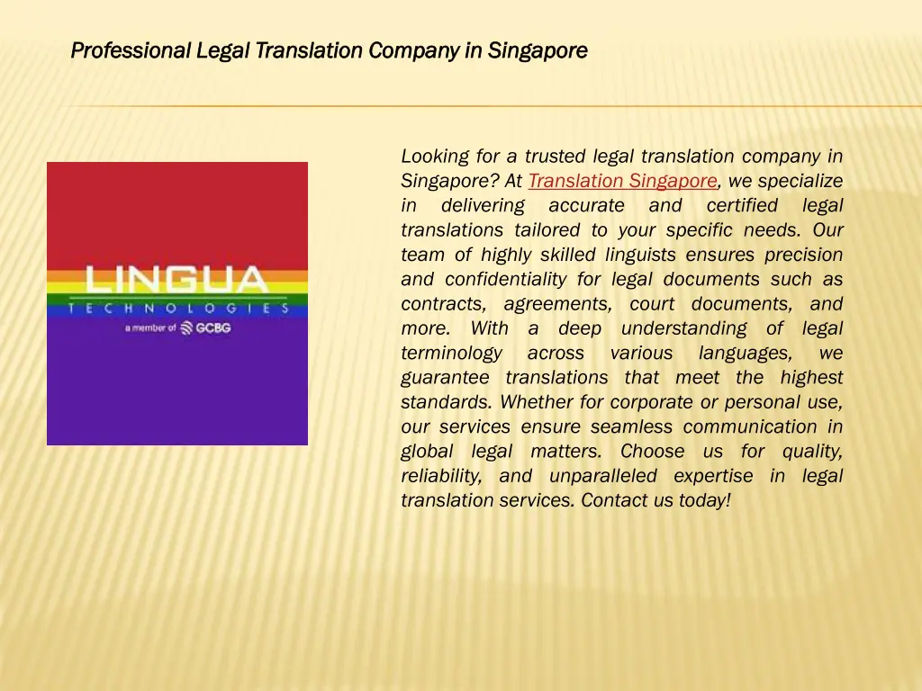 professional legal translation company