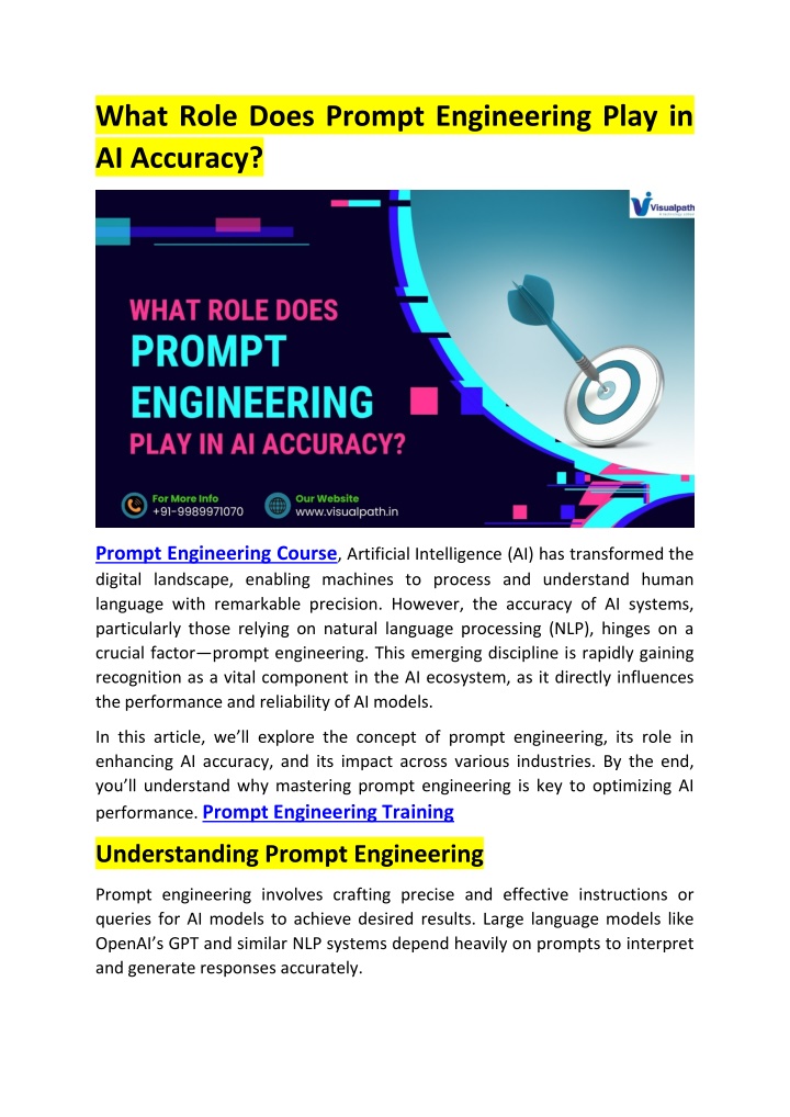 what role does prompt engineering play