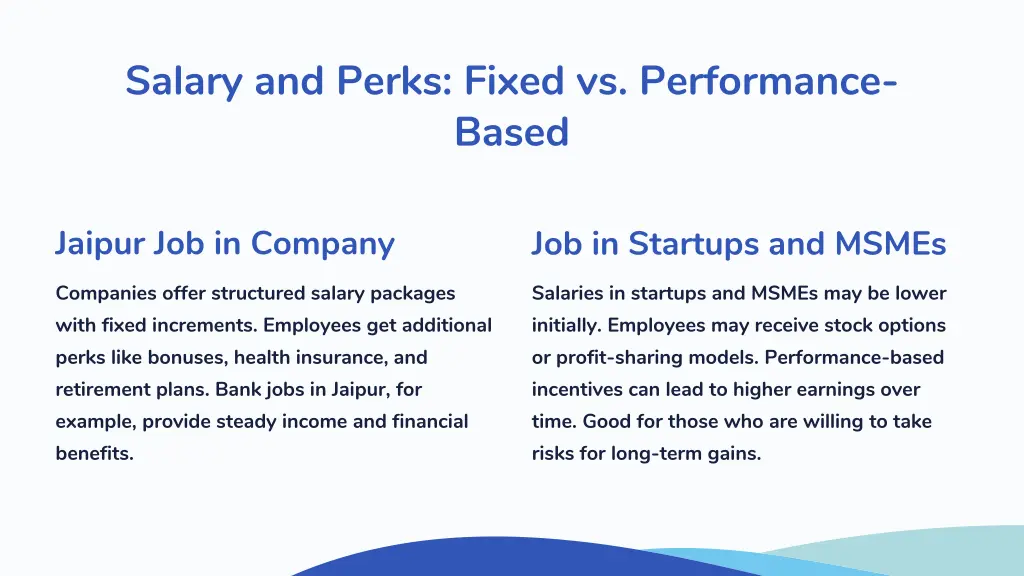 salary and perks fixed vs performance based
