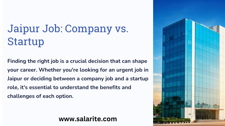 jaipur job company vs startup