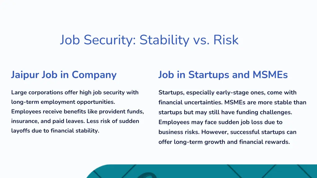 job security stability vs risk