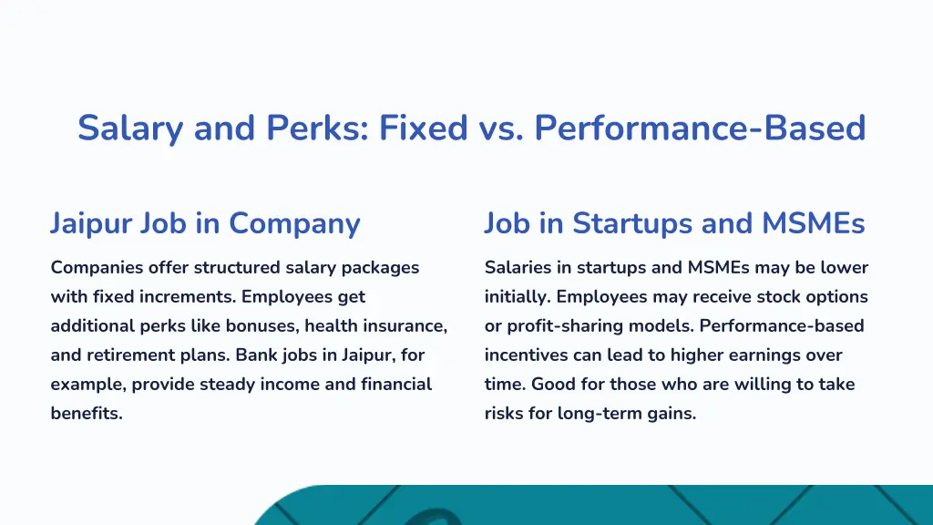 salary and perks fixed vs performance based