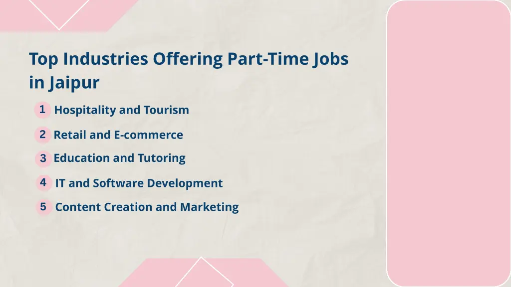 top industries offering part time jobs in jaipur