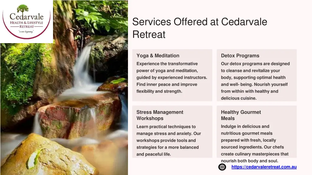 services offered at cedarvale retreat