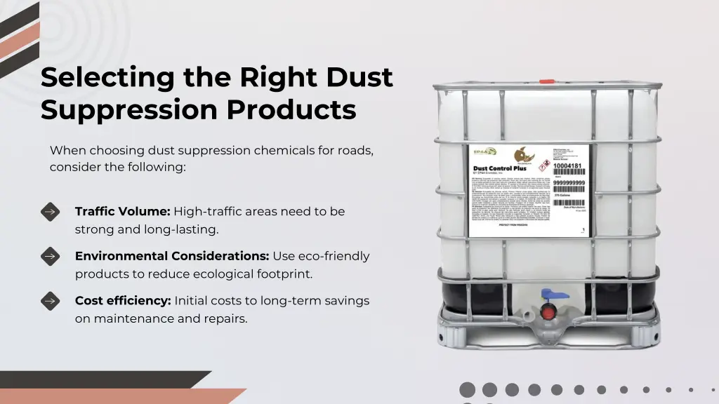selecting the right dust suppression products