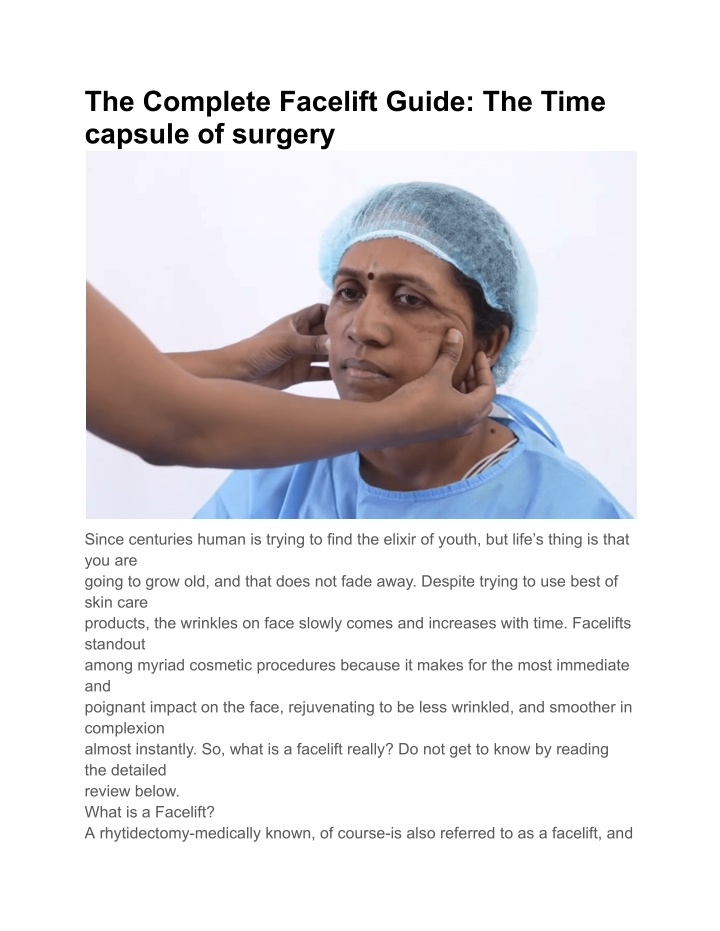 the complete facelift guide the time capsule