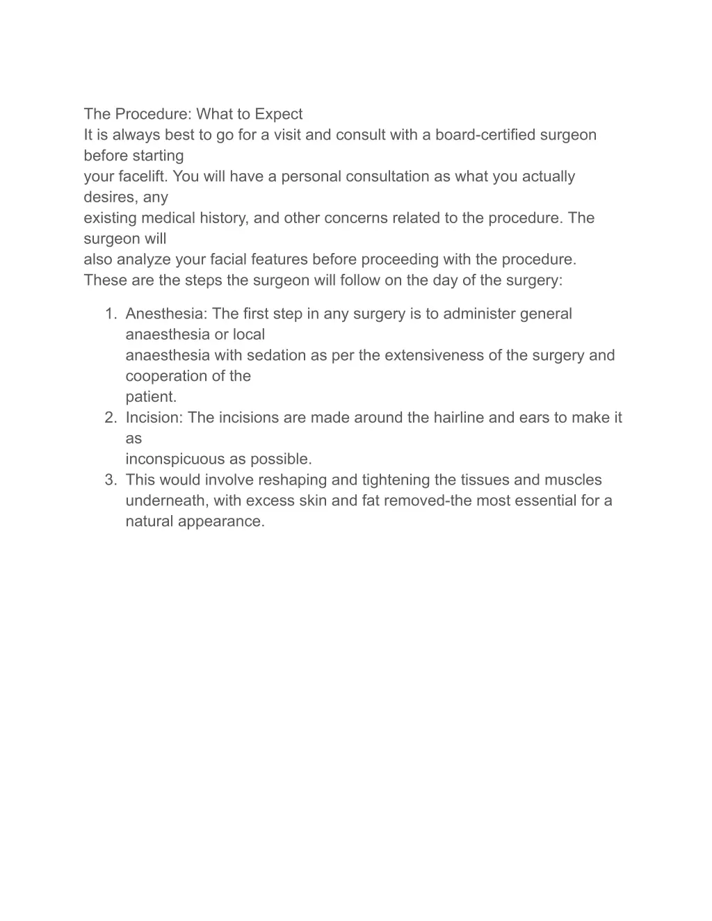 the procedure what to expect it is always best
