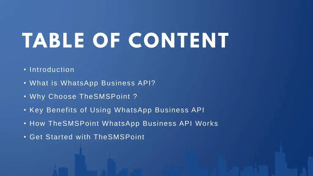 table of content