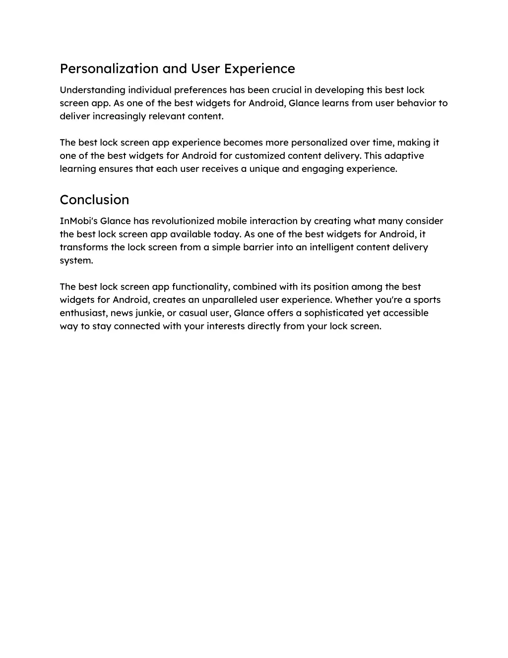 personalization and user experience