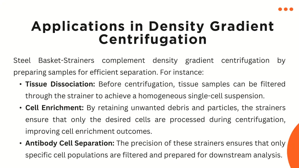applications in density gradient centrifugation