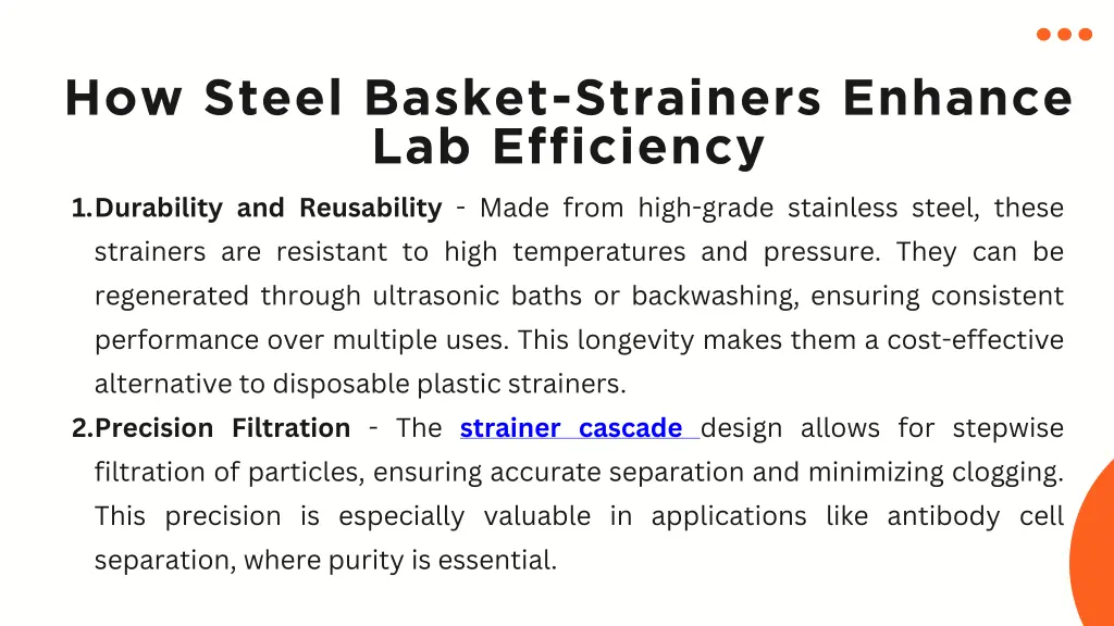 how steel basket strainers enhance lab efficiency