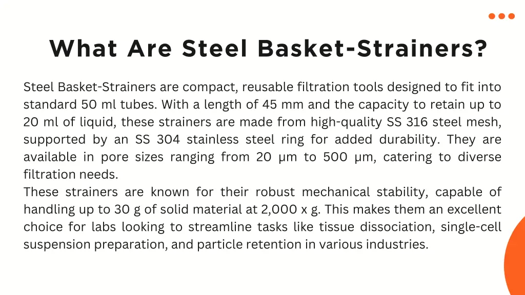 what are steel basket strainers