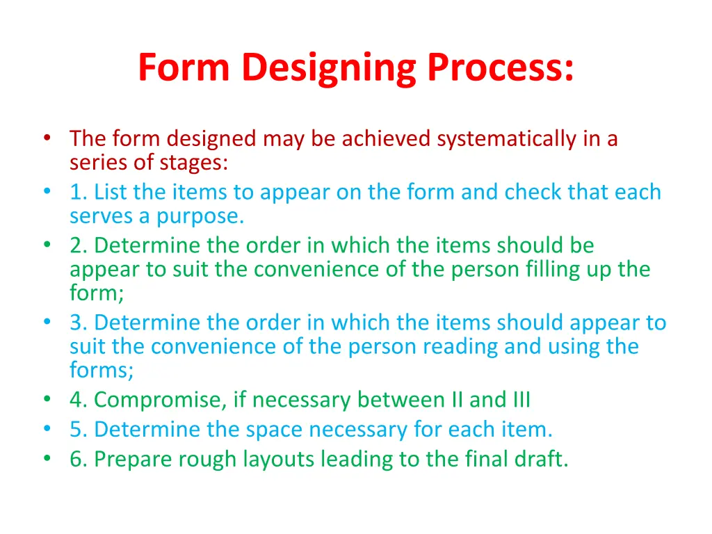 form designing process