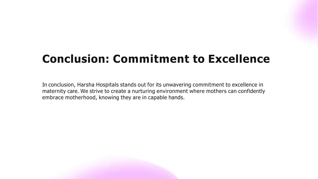 conclusion commitment to excellence