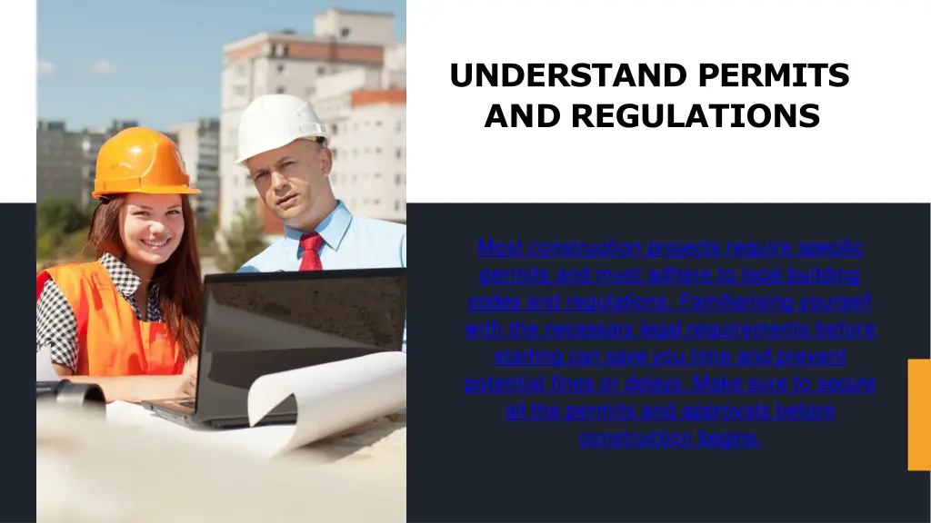 understand permits and regulations