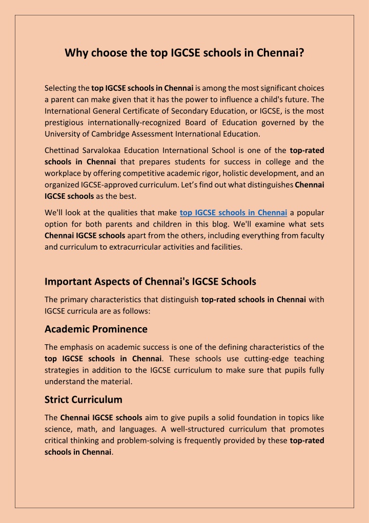 why choose the top igcse schools in chennai