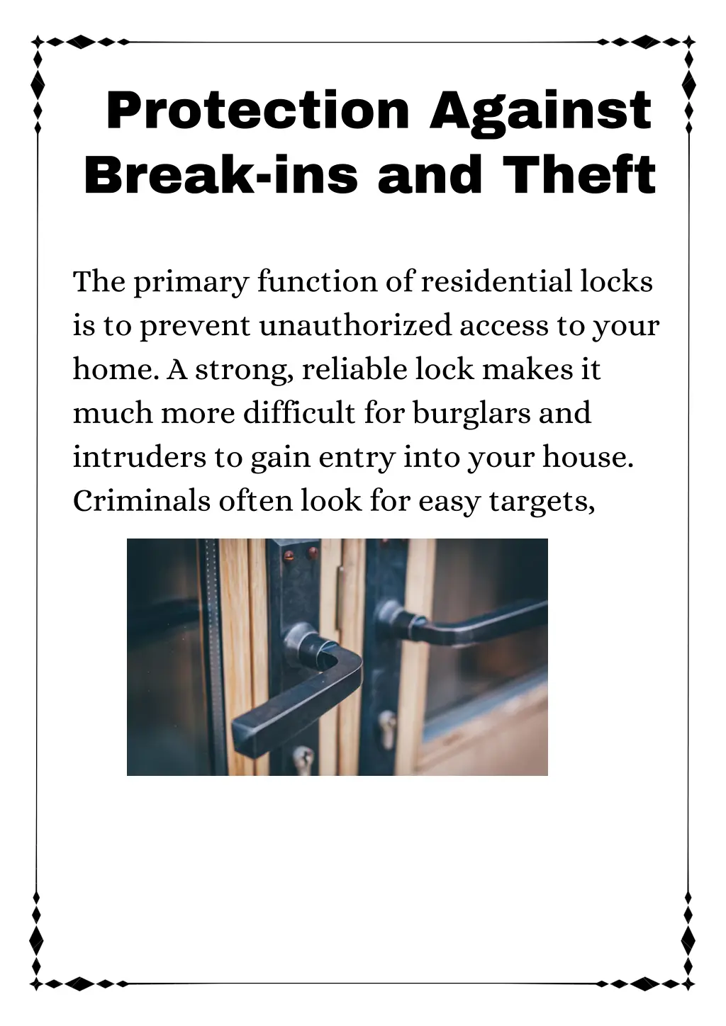 protection against break ins and theft