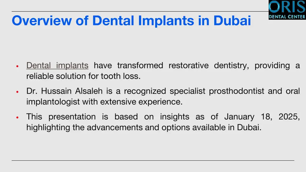 overview of dental implants in dubai